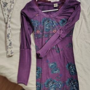 Free People Lavender Lace-Trim Tube Dress